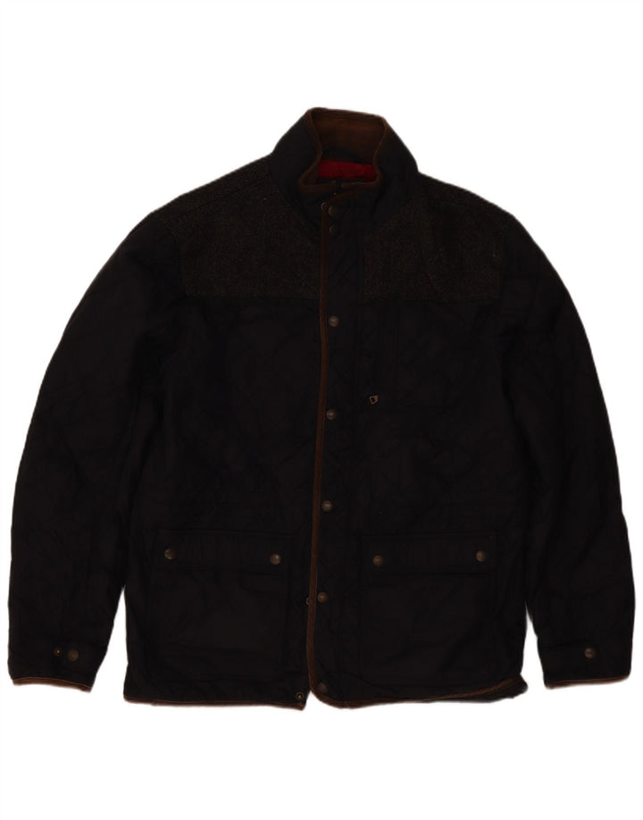 Jaqueta acolchoada masculina Blue Harbor UK 40 grande bloco colorido azul marinho