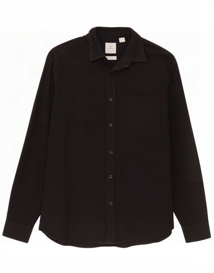 Camisa masculina de ajuste padrão Dockers algodão preto médio