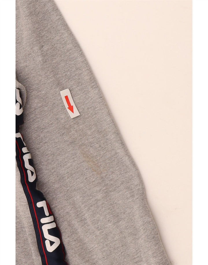 Fila moletom gráfico feminino jumper UK 16 grande algodão cinza