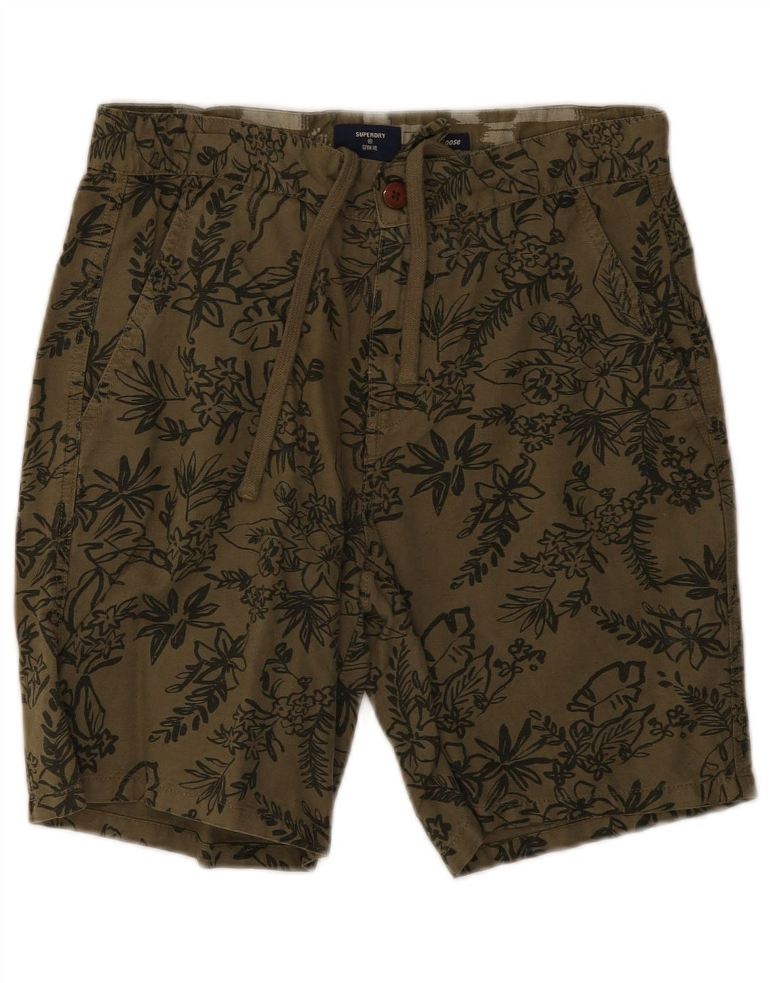 Shorts Chino Masculino Superdry W30 Médio Caqui Floral