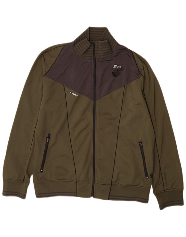 Jaqueta masculina de agasalho gráfico Jack & Jones 2XL cáqui colorblock