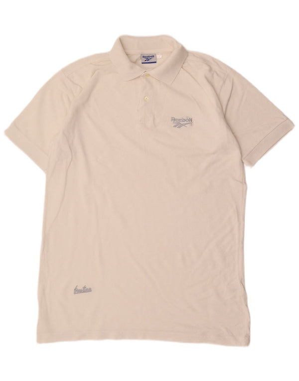 Camisa polo masculina REEBOK de algodão branco médio