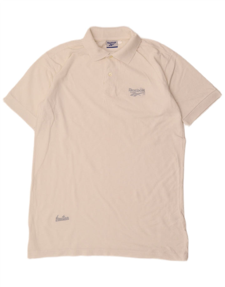Camisa polo masculina REEBOK de algodão branco médio