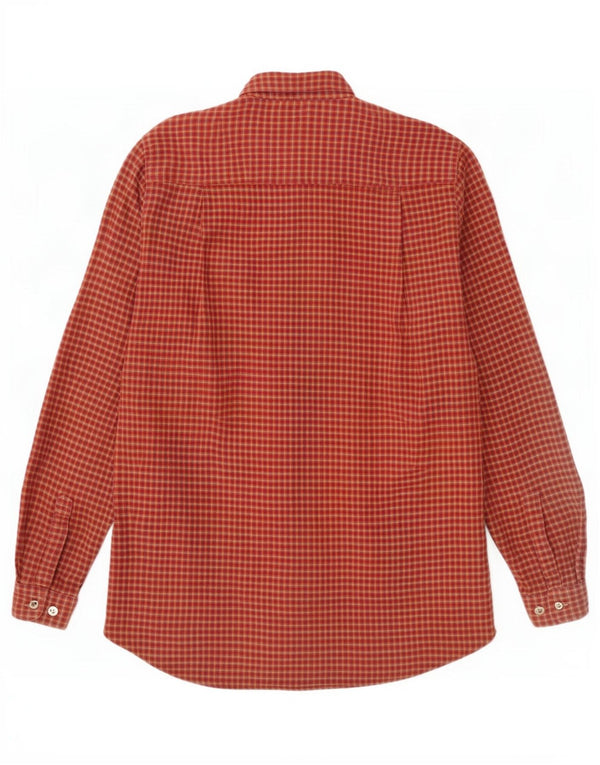 Camisa Wrangler masculina de flanela pequena xadrez vermelha de algodão