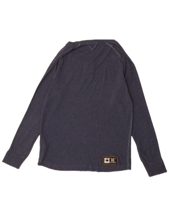 Top gráfico masculino G-STAR manga comprida grande algodão azul marinho