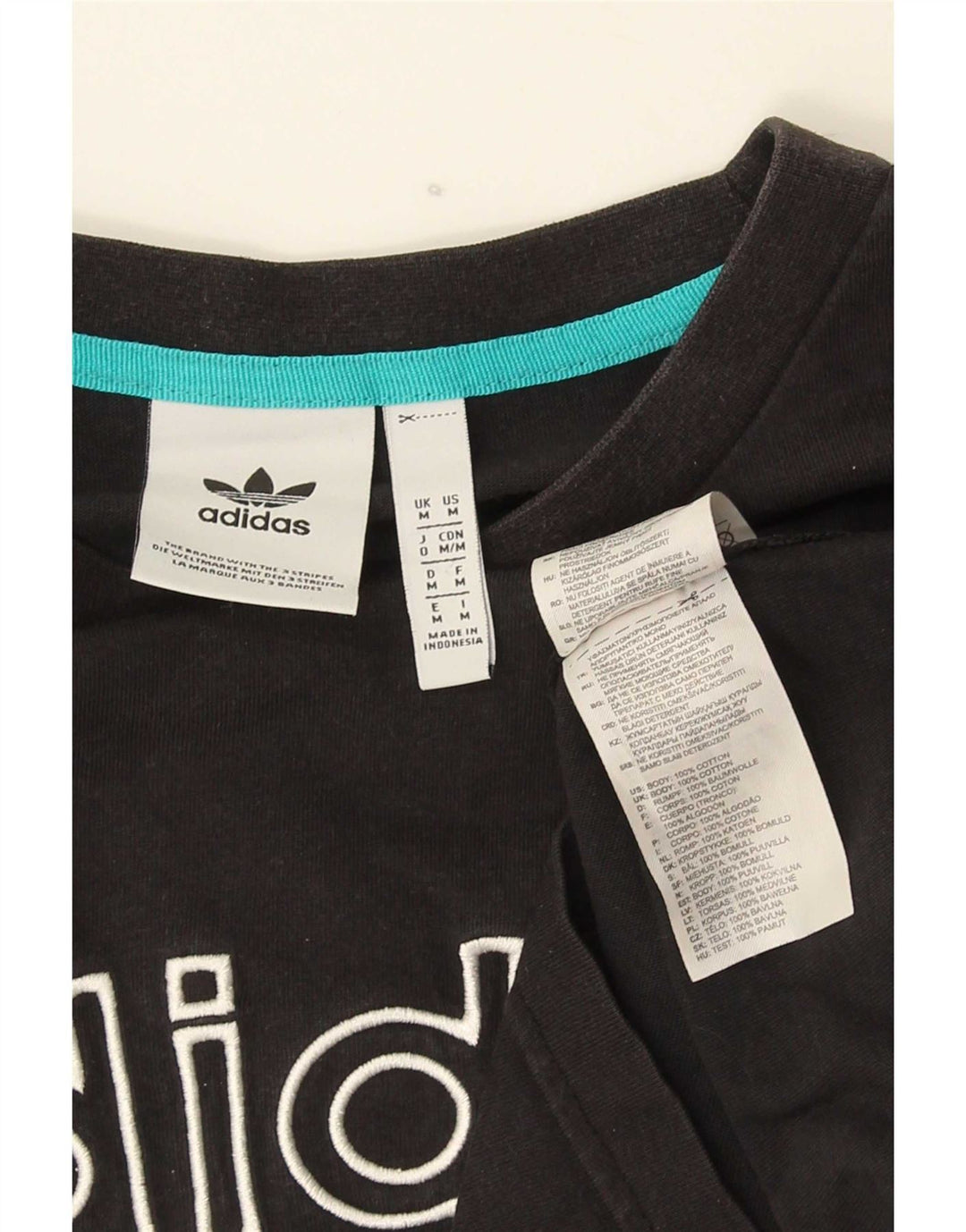 Adidas Mens Graphic T-Shirt Top Médio Algodão Preto