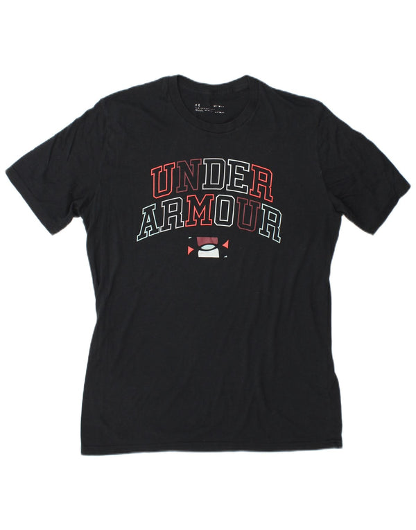 Camiseta masculina Under Armour Heat Gear Graphic Top médio azul marinho algodão