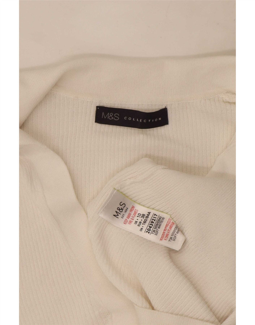 Camisa polo feminina Marks & Spencer Reino Unido 10 pequena viscose branca