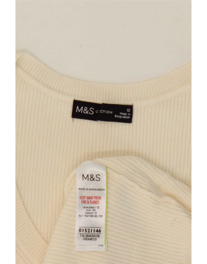 Colete feminino Marks & Spencer UK 12 viscose bege médio