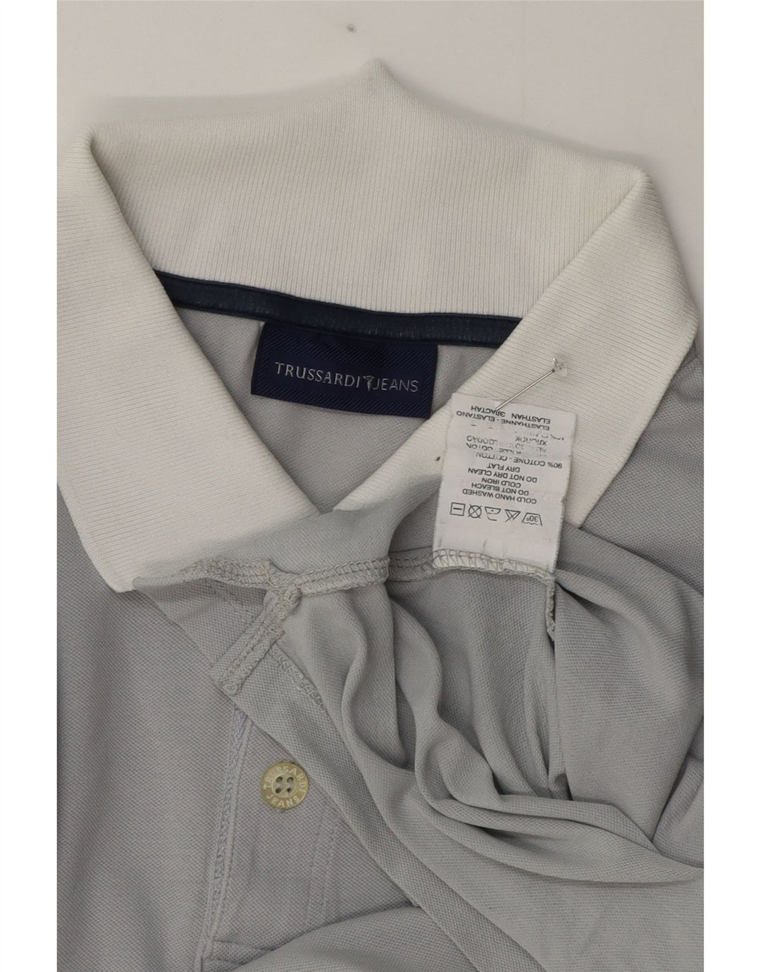 Camisa polo masculina Trussardi XL cinza algodão