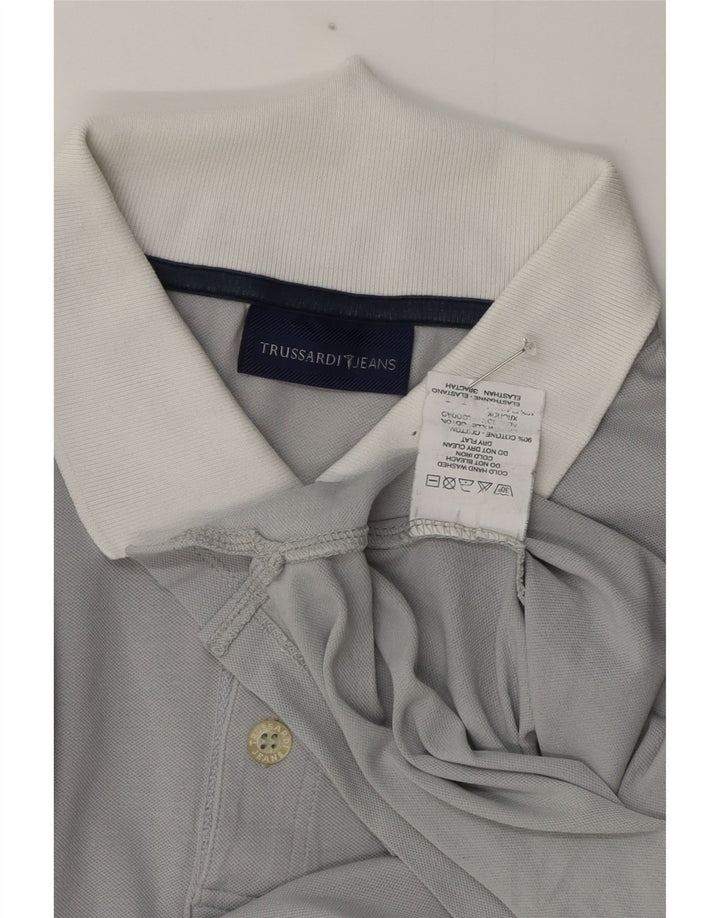 Camisa polo masculina Trussardi XL cinza algodão