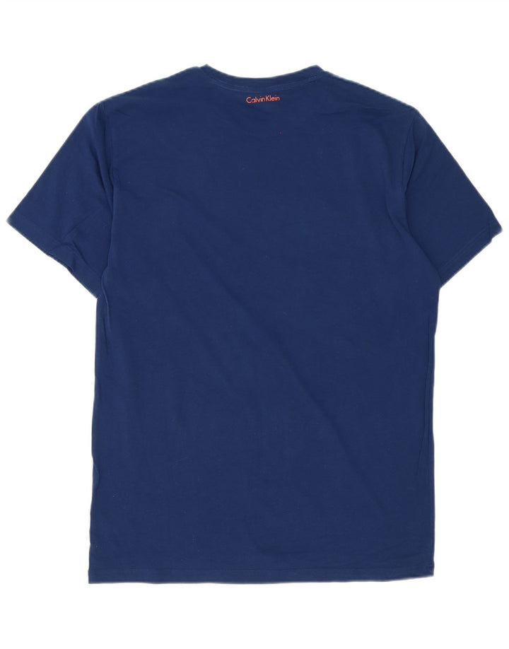Calvin Klein Camiseta masculina gráfica Top Azul Médio
