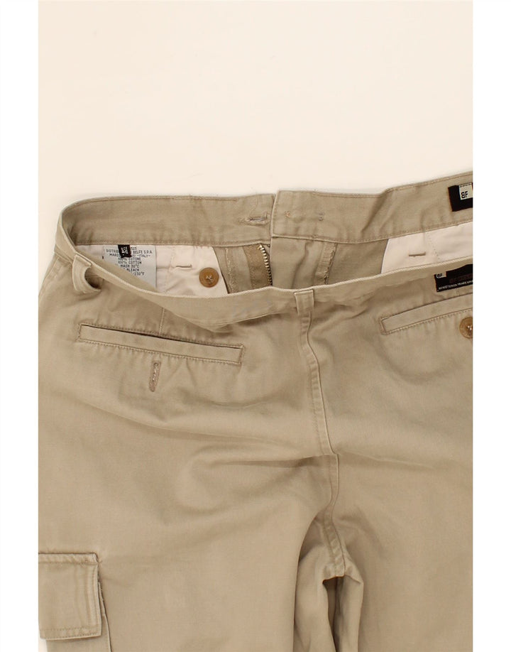BELFE Womens Straight Cargo Trousers IT 46 Large W32 L29  Beige Cotton Vintage Belfe and Second-Hand Belfe from Messina Hembry 