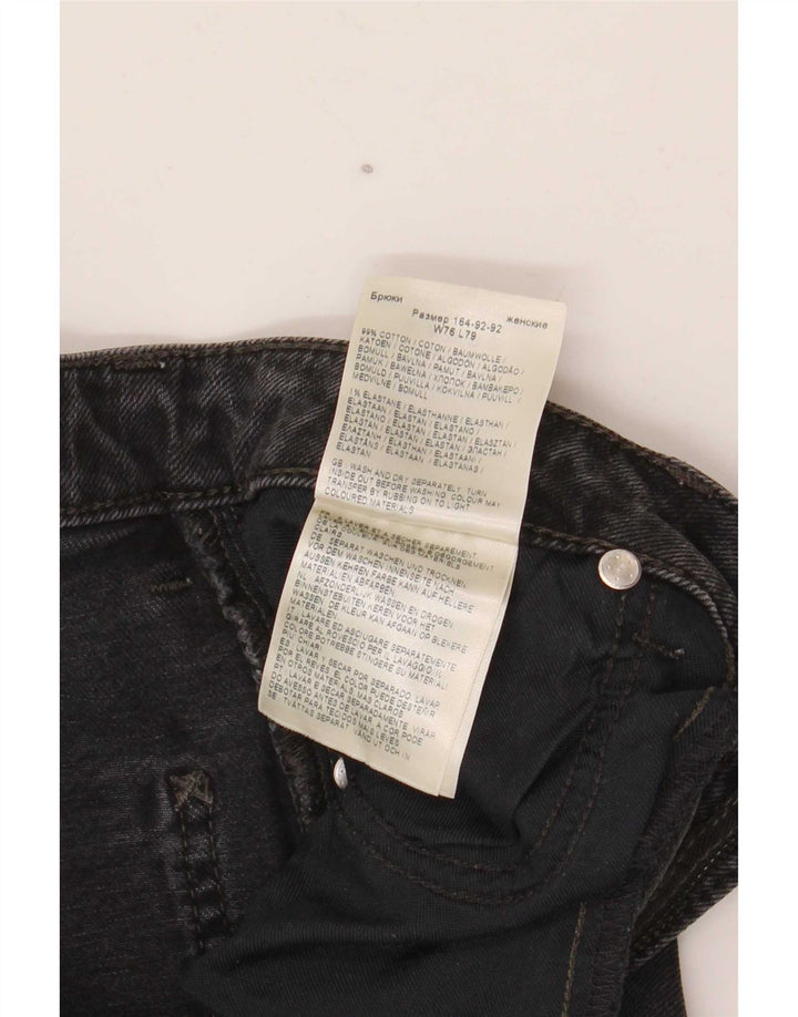 Calça jeans feminina Lee cintura alta larga W30 L28 algodão preto