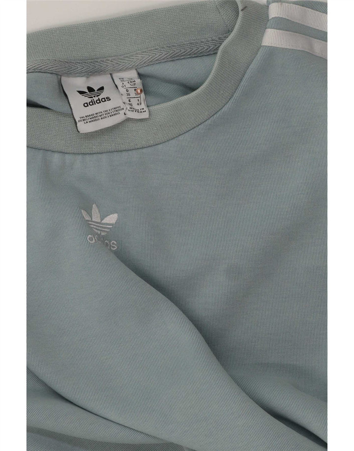 Adidas Womens Sweatshirt Jumper UK 10 Pequeno Azul