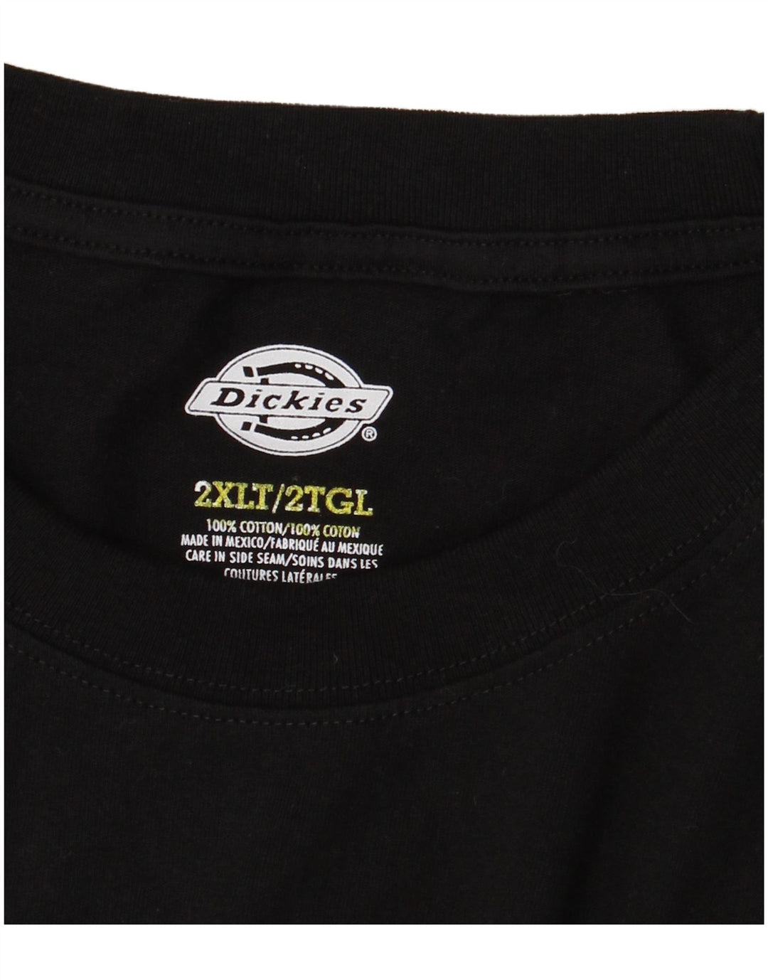 Top masculino Dickies de manga comprida 2XL algodão preto