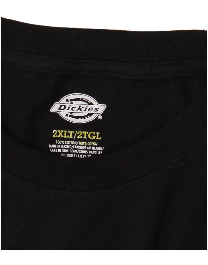 Top masculino Dickies de manga comprida 2XL algodão preto