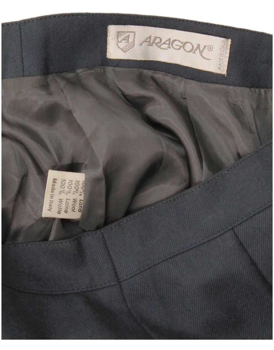 Saia lápis feminina VINTAGE médio W28 lã azul marinho