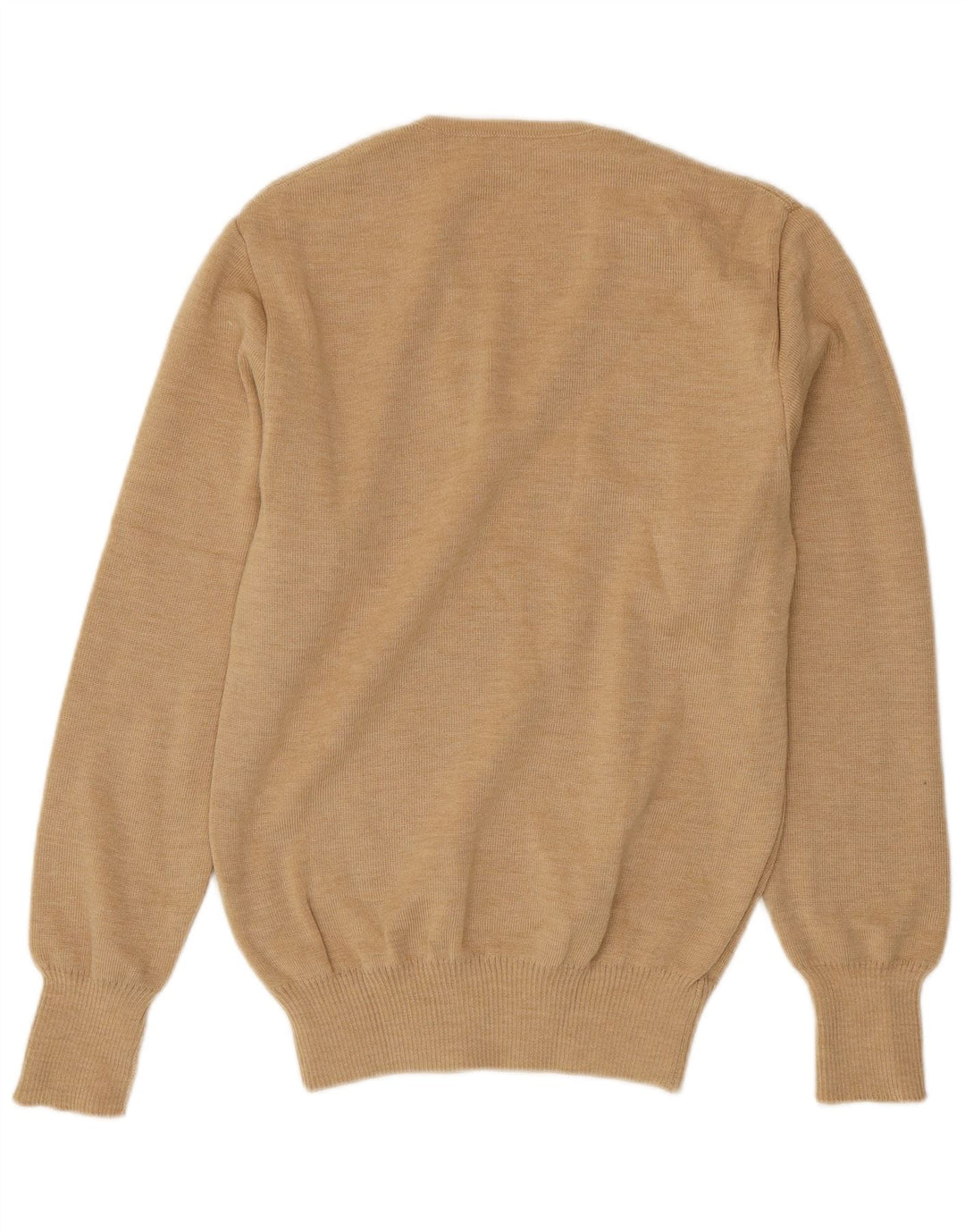Suéter masculino vintage com decote em V IT 50 acrílico bege médio
