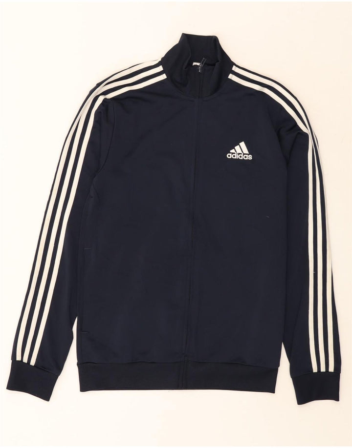 Adidas Mens Tracksuit Top Jacket UK 36/38 Pequeno Azul Marinho Poliéster