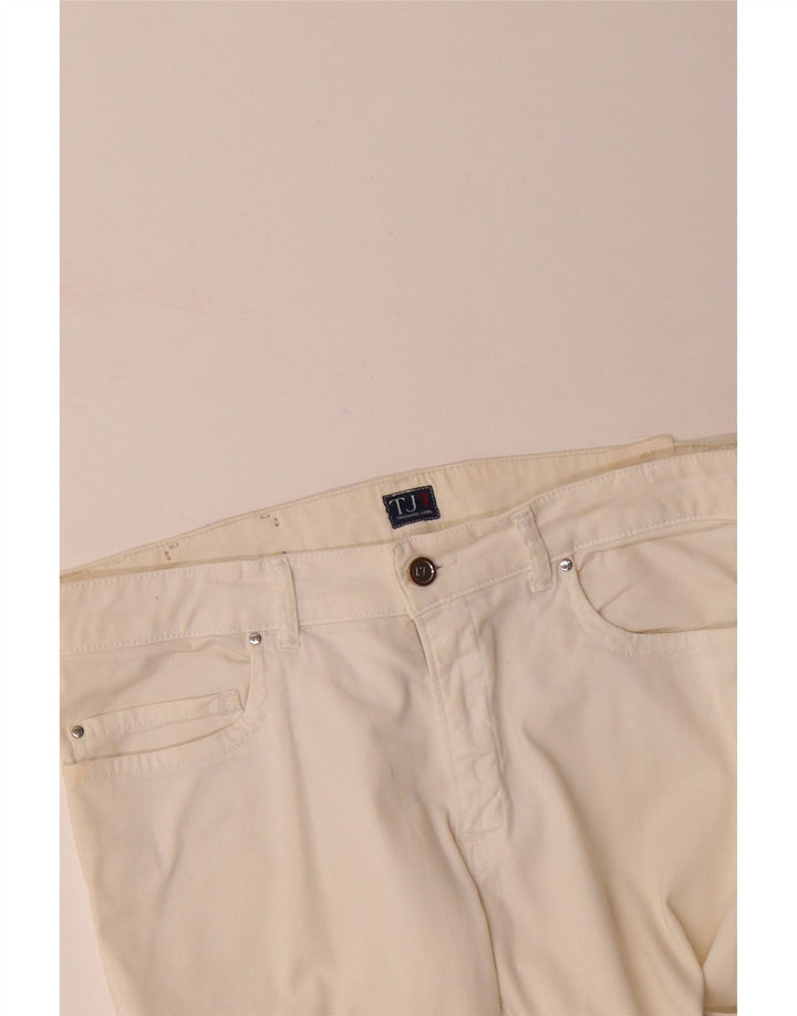 Calça feminina reta casual TRUSSARDI W32 L29 algodão branco