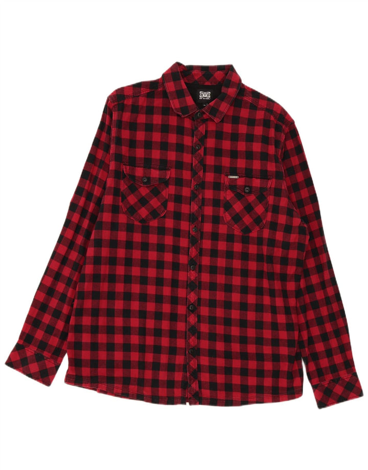 Camisa masculina de flanela animal XL algodão vermelho guingão
