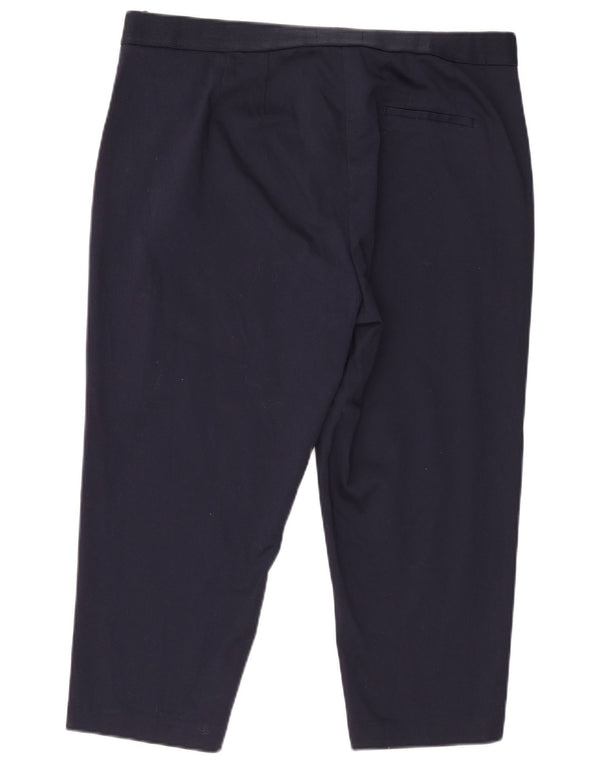 Calça feminina Marks & Spencer The Mia Capri Reino Unido 18 XL W40 L22 Azul marinho