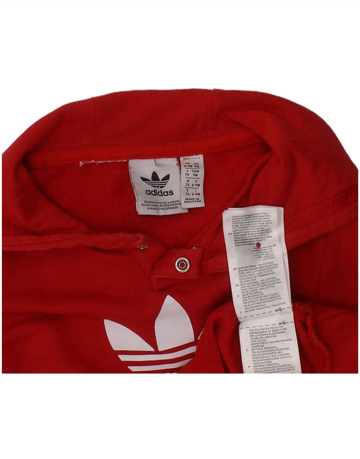 Suéter com capuz gráfico ADIDAS para meninas de 6 a 9 meses em algodão vermelho