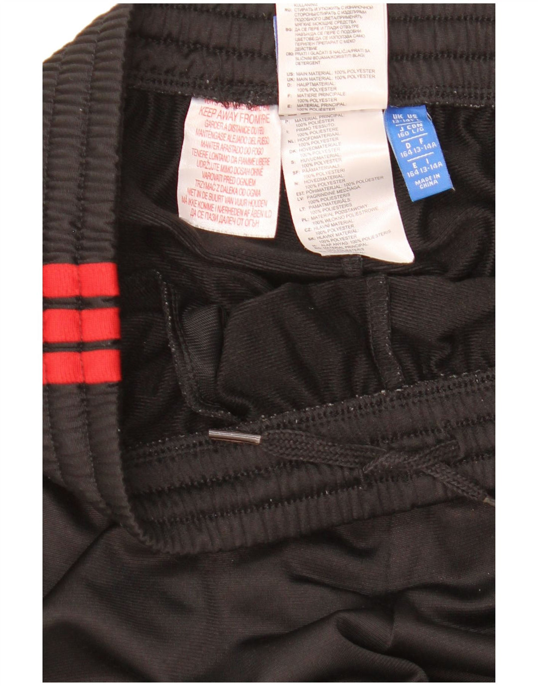 Calças de treino Adidas meninos 13-14 anos preto poliéster