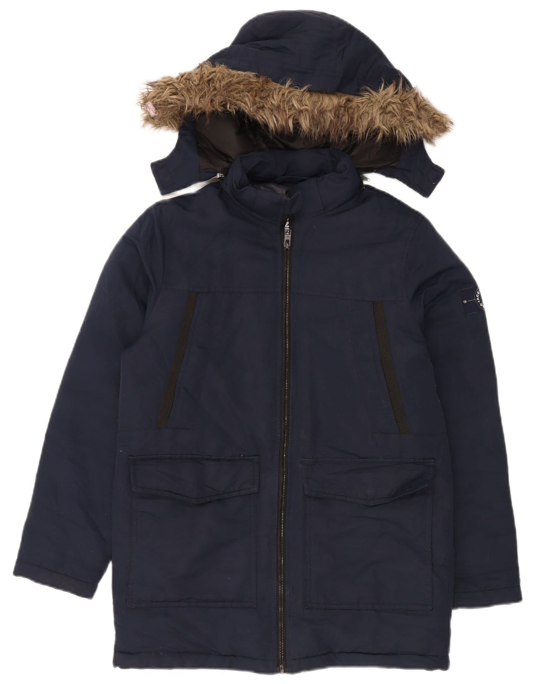 Casaco acolchoado com capuz para meninos Jack & Jones 13-14 anos azul marinho poliéster