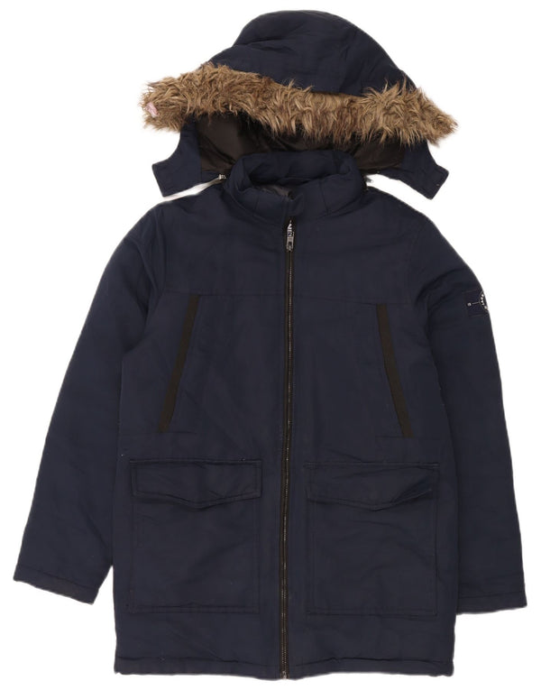 Casaco acolchoado com capuz para meninos Jack & Jones 13-14 anos azul marinho poliéster