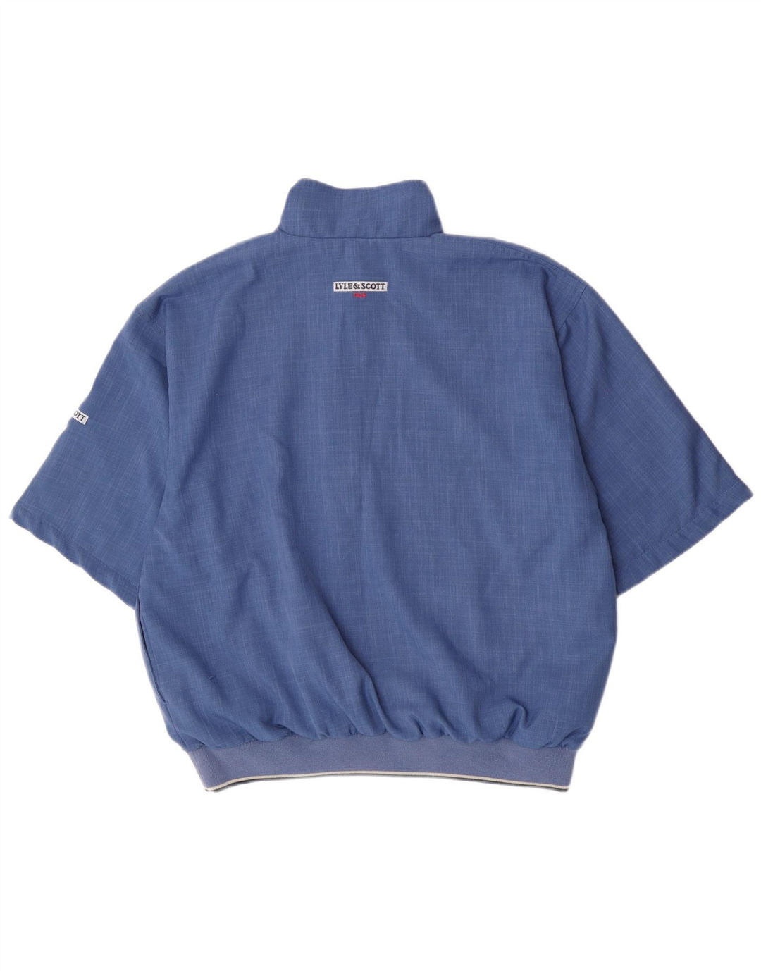 Moletom masculino Lyle & Scott manga curta com zíper e gola alta azul médio