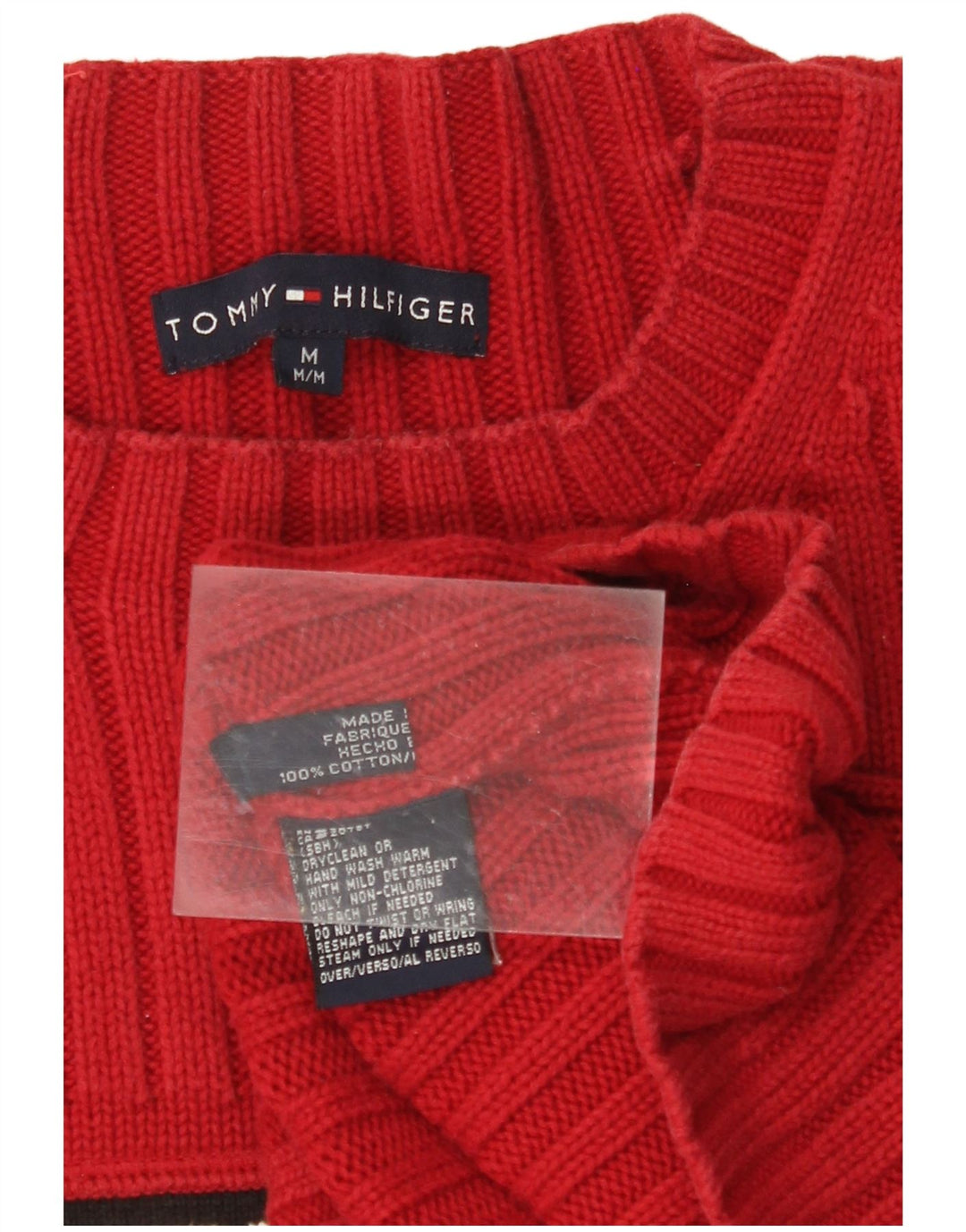 Suéter feminino TOMMY HILFIGER com gola redonda e gola redonda Reino Unido 14 médio vermelho