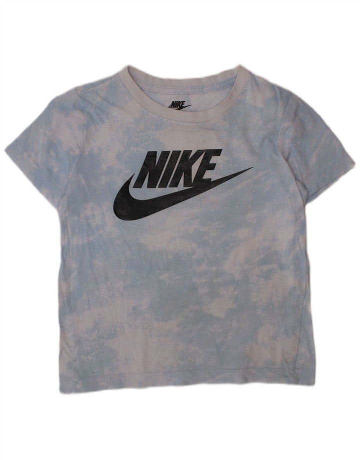 Camiseta gráfica masculina NIKE Top 4-5 anos pequena azul tie-dye