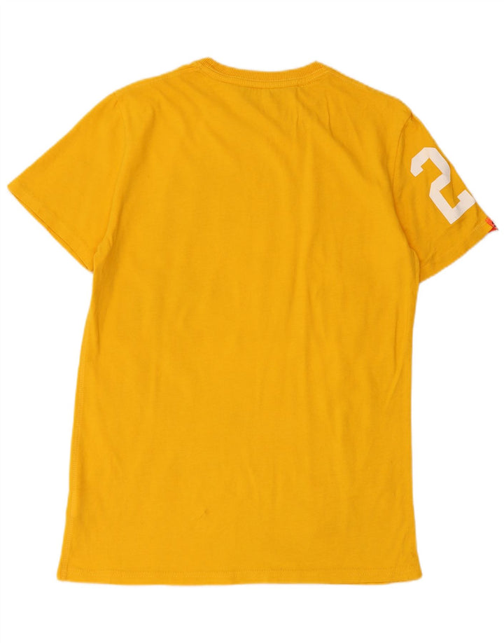 Camiseta gráfica masculina Superdry Top médio algodão amarelo