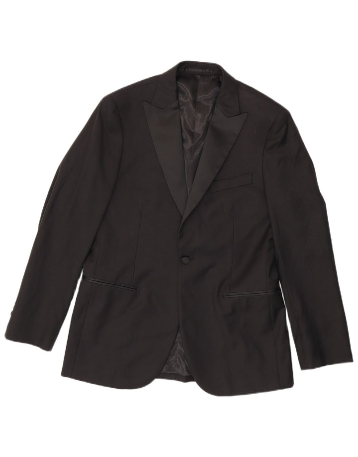 Jaqueta blazer masculina Gutteridge com 1 botão IT 48 lã preta média