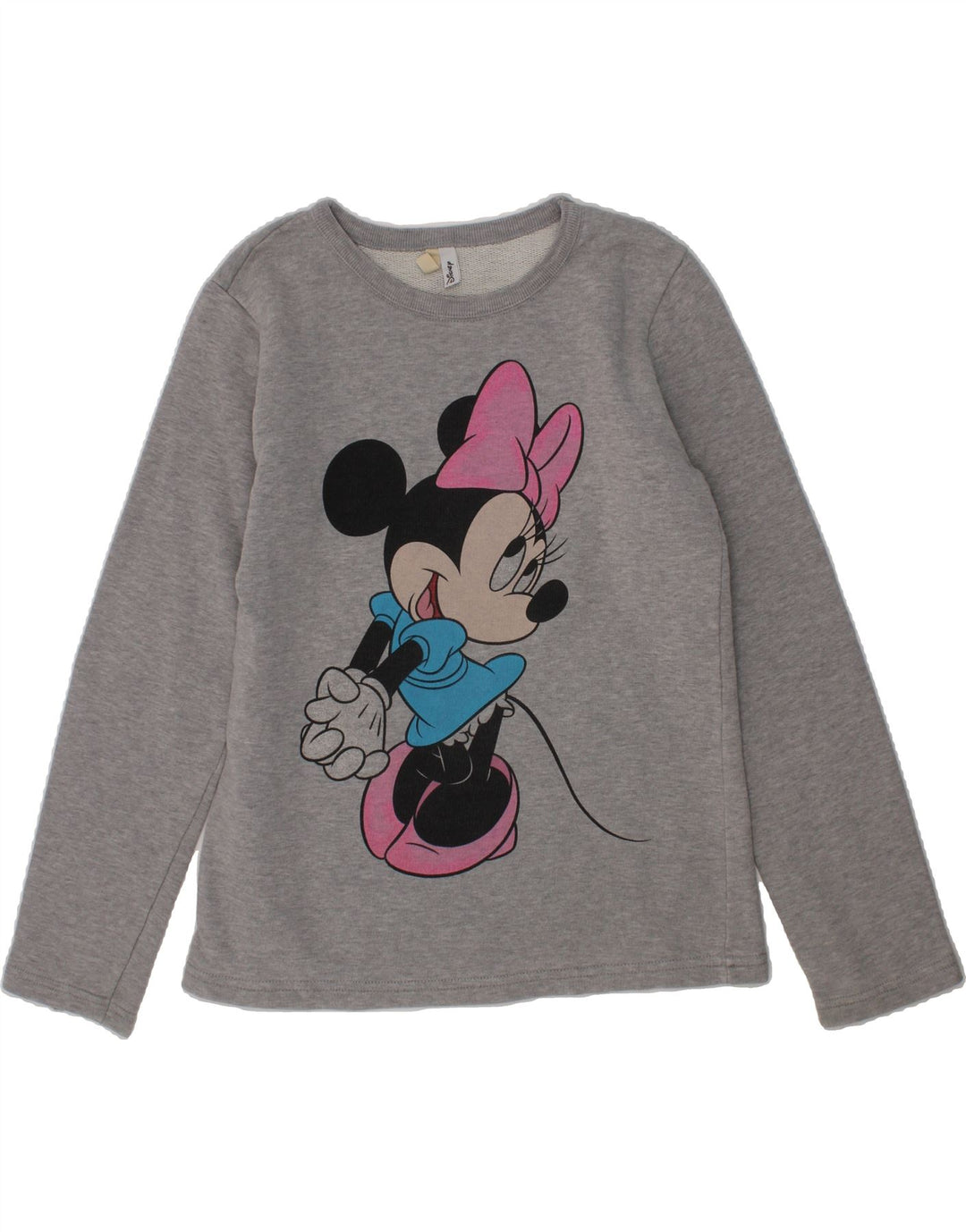 BENETTON Girls Mickey Mouse Sweatshirt Jumper 8-9 Years Large  Grey Vintage Benetton and Second-Hand Benetton from Messina Hembry 