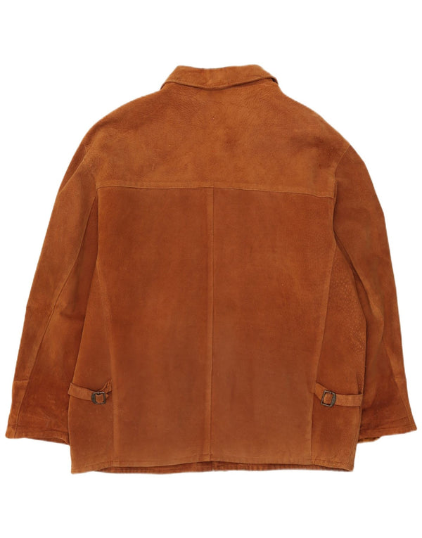 Jaqueta de camurça masculina vintage UK 42 XL marrom