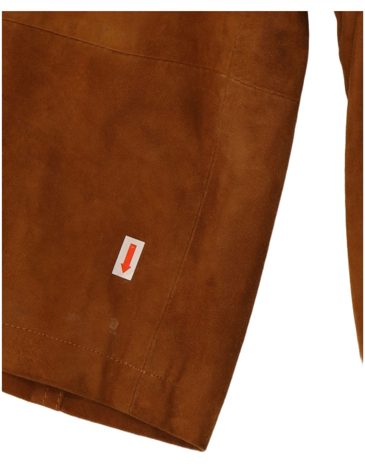 Jaqueta masculina vintage de camurça IT 46 pequena couro marrom clássico