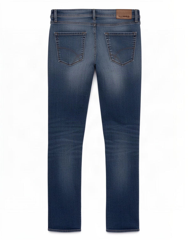 Gas Mens Distressed Slim Jeans W33 L32 Blue Cotton