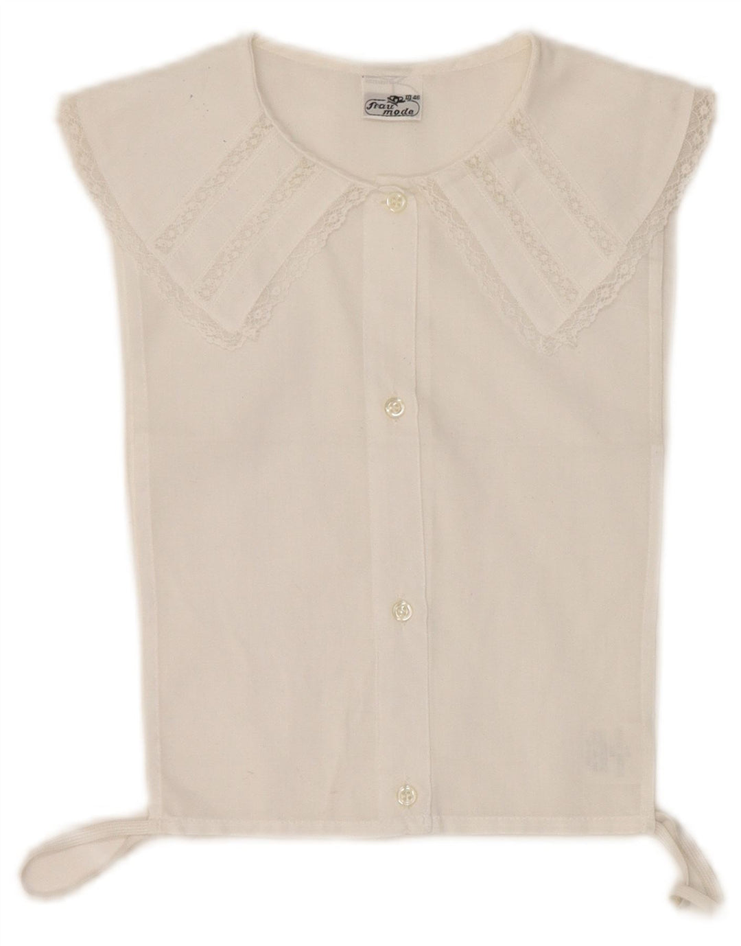 Blusa feminina vintage sem mangas IT 46 grande poliéster branco