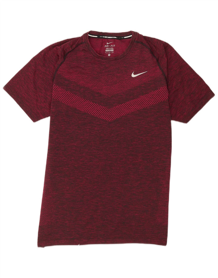 Camiseta Nike Masculina Dri Fit Top Médio Borgonha Salpicada