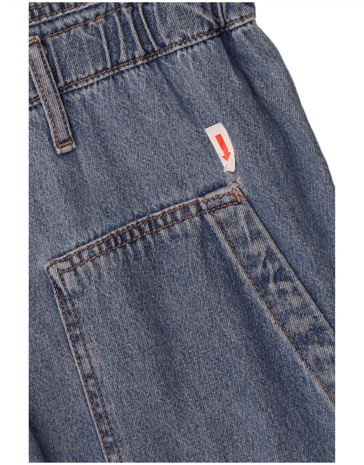 Macacão jeans feminino de manga comprida grande Topshop Reino Unido 10 pequeno azul