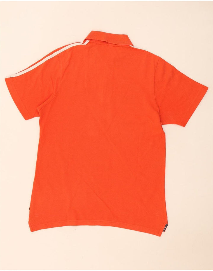 Camisa polo masculina Adidas pequena laranja algodão