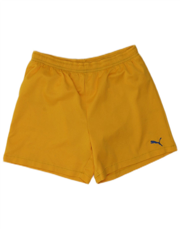 Shorts esportivos masculinos Puma médio amarelo