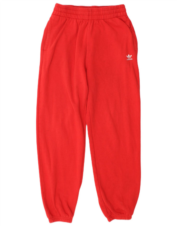 ADIDAS Womens Tracksuit Calças Joggers UK 12 Médio Algodão Vermelho