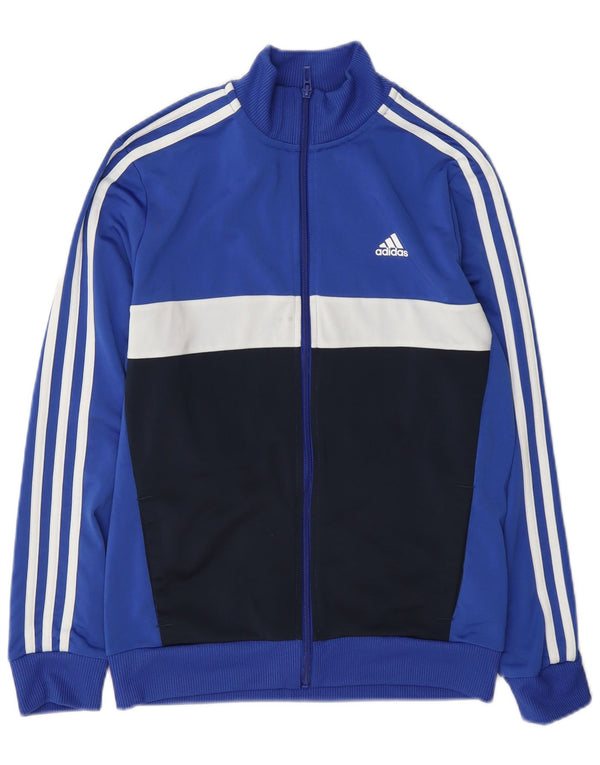 Jaqueta Adidas Meninos Treino Top 13-14 Anos Azul Colorblock Poliéster