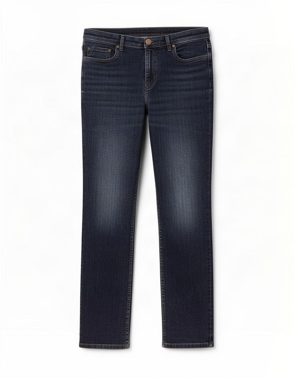 Calça jeans feminina Marks & Spencer Per Una Slim UK 14 grande W32 L27 azul marinho