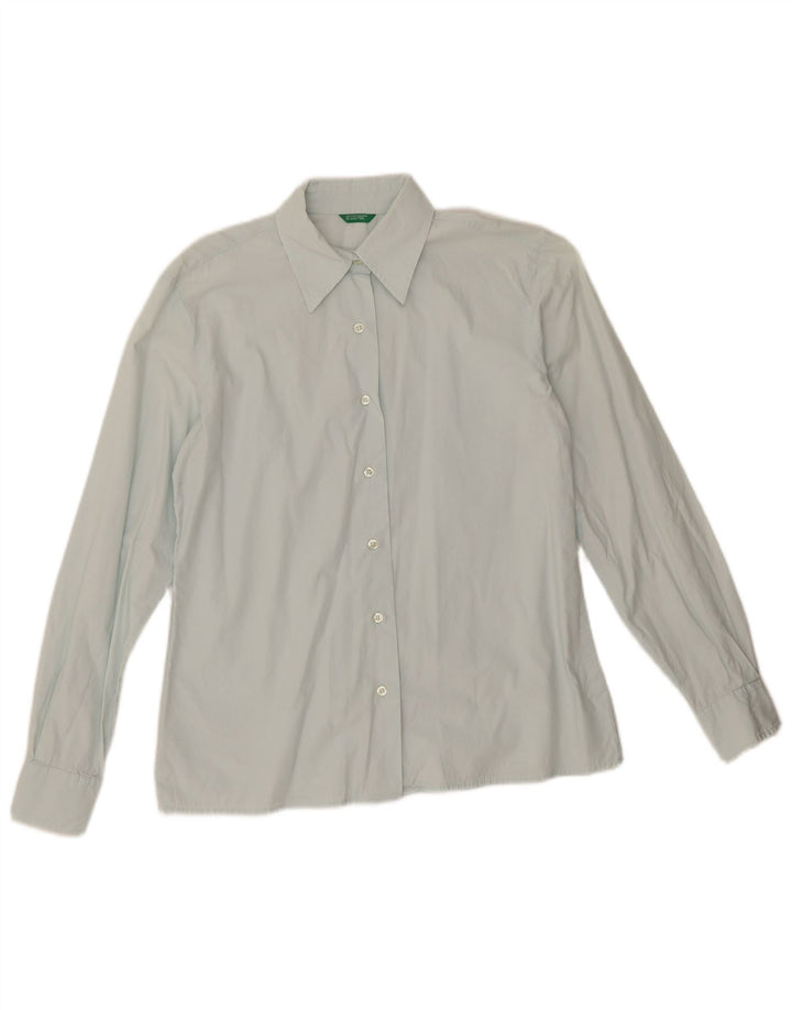 Camisa Benetton Mulher UK 12 Azul Médio