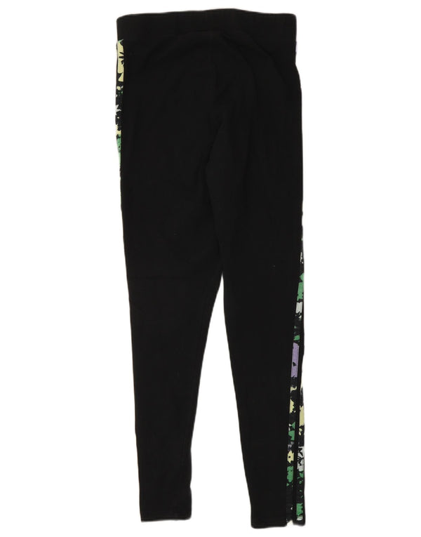 Leggings Adidas Femininas UK 10 Pequenas Algodão Preto